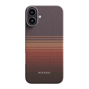 Husa de protectie Pitaka Tactile Woven Aramida Magsafe pentru iPhone 16, Sunset