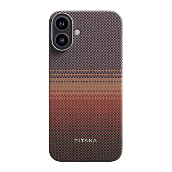 Husa de protectie Pitaka Tactile Woven Aramida Magsafe pentru iPhone 16, Sunset
