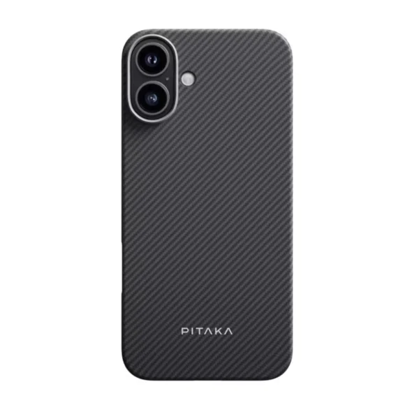 Husa Pitaka Ultra-Slim Aramida Magsafe compatibila cu iPhone 16, Negru/Gri