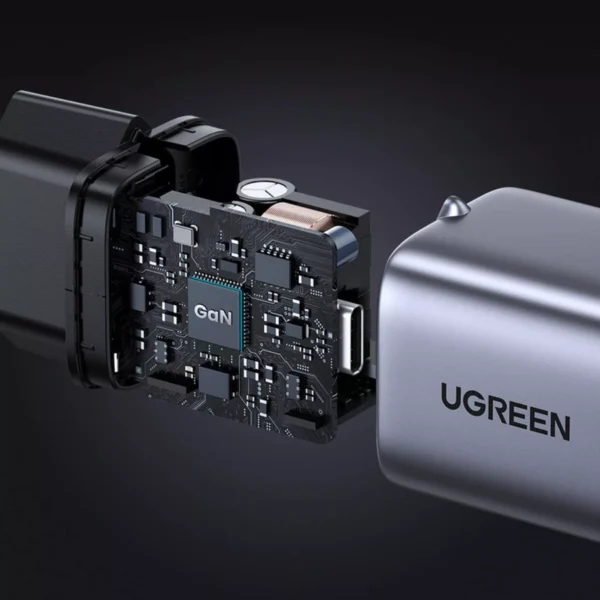 Incarcator retea Ugreen Nexode Mini 20W, GaN, USB-C, PD, Gri - imagine 3