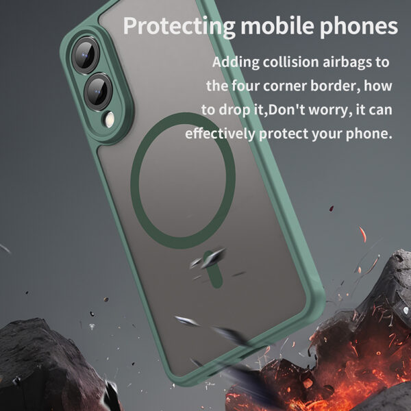 Husa Samsung Galaxy S25 Edge Techsuit HaloFrost II MagSafe, verde - imagine 4