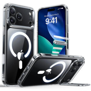Husa iPhone 17 Pro Max ESR Classic Hybrid HaloLock Kickstand, transparenta