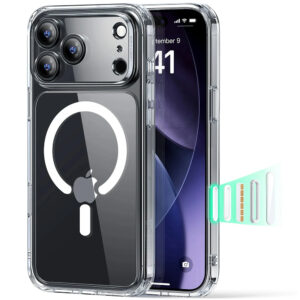 Husa iPhone 17 Pro ESR Classic Hybrid HaloLock Kickstand, transparenta