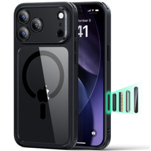 Husa iPhone 17 Pro Max ESR Classic Hybrid HaloLock, negru/transparenta