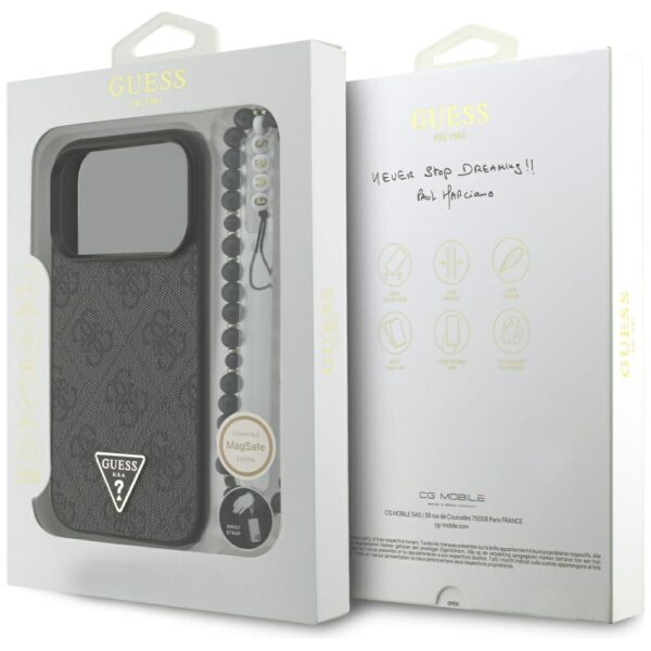Husa originala Guess iPhone 17 Pro Hardcase 4G Triangle Logo MagSafe, negru, GUHMP17LP4TSDPPSK - imagine 5