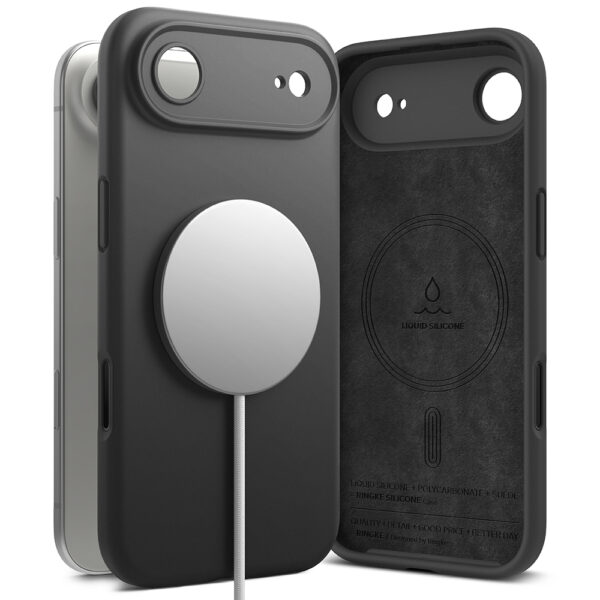Husa iPhone 17 Air Ringke Silicone Magnetic MagSafe, negru - imagine 4