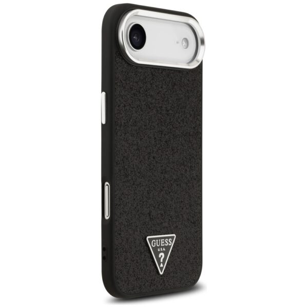 Husa Guess Glitter Triangle Logo MagSafe iPhone 17 Air cu sclipici, negru, GUHMP17MPFGTSCMK - imagine 5