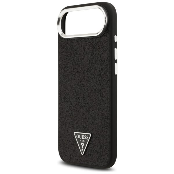 Husa Guess Glitter Triangle Logo MagSafe iPhone 17 Air cu sclipici, negru, GUHMP17MPFGTSCMK - imagine 4