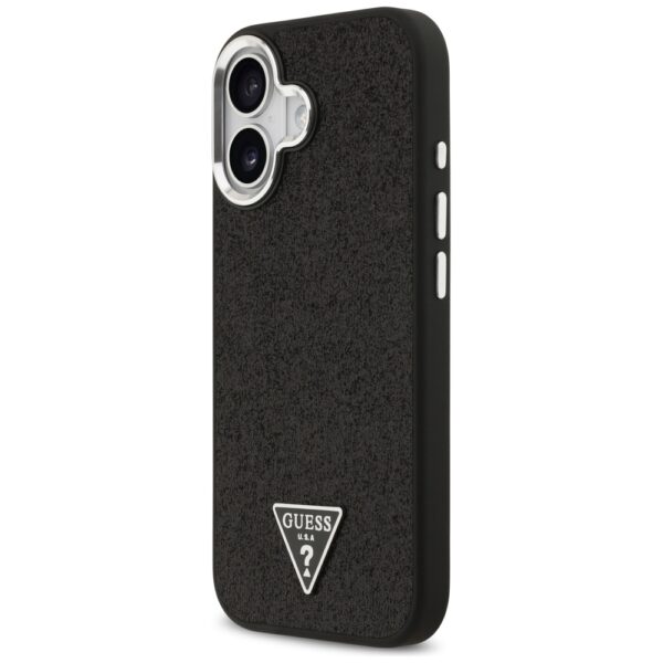 Husa Guess Glitter Triangle Logo MagSafe iPhone 17 cu sclipici, negru, GUHMP17SPFGTSCMK - imagine 2
