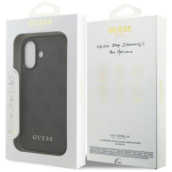 Husa originala Guess iPhone 17 Hardcase 4G Classic, negru, GUHCP17SG4GFGR - imagine 2