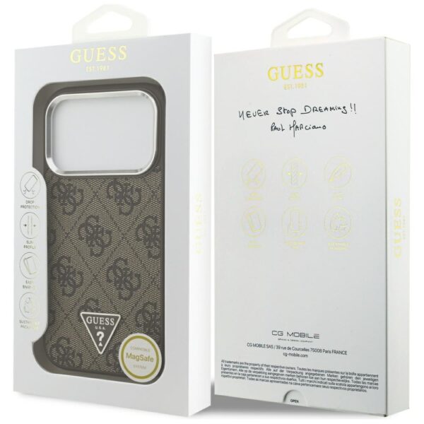 Husa originala Guess iPhone 17 Pro Hardcase 4G Triangle Logo MagSafe, maro, GUHMP17LP4TSRCMW - imagine 7