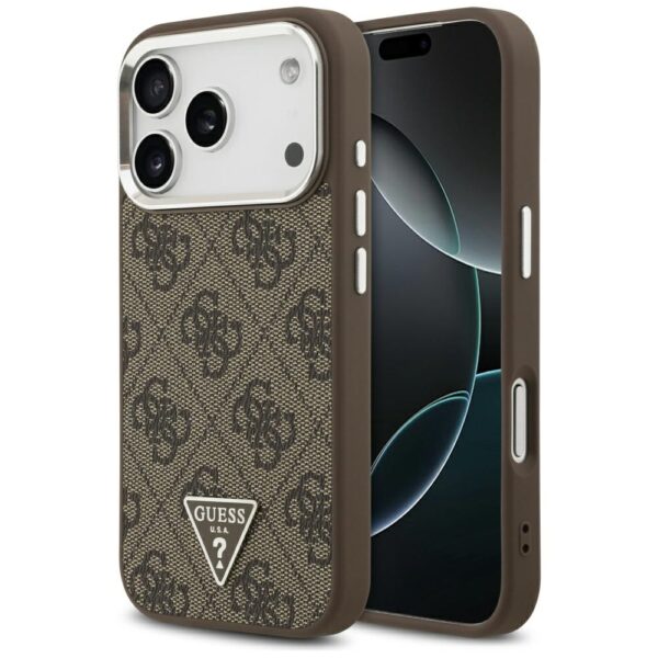 Husa originala Guess iPhone 17 Pro Hardcase 4G Triangle Logo MagSafe, maro, GUHMP17LP4TSRCMW - imagine 4