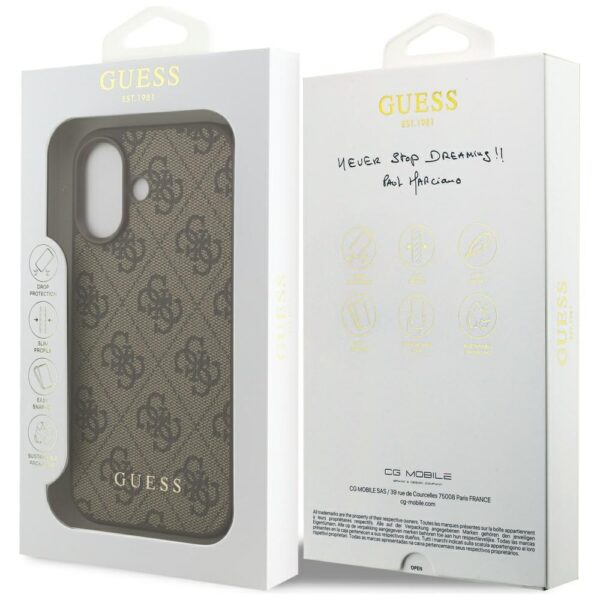 Husa originala Guess iPhone 17 Hardcase 4G Classic, maro, GUHCP17SG4GFBR - imagine 6