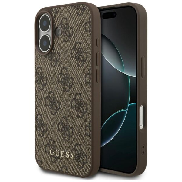 Husa originala Guess iPhone 17 Hardcase 4G Classic, maro, GUHCP17SG4GFBR - imagine 7