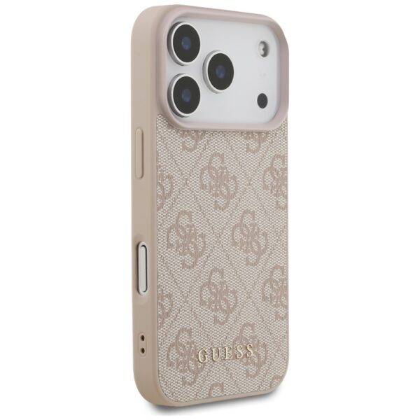 Husa originala Guess iPhone 17 Pro Hardcase 4G Classic, roz, GUHCP17LG4GFPI - imagine 3