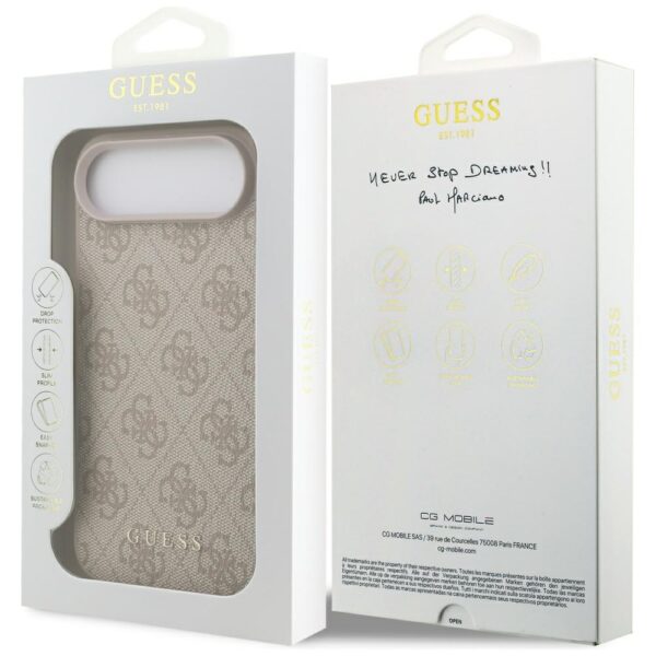 Husa originala Guess iPhone 17 Air Hardcase 4G Classic, roz, GUHCP17MG4GFPI - imagine 4