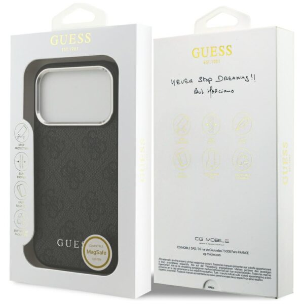 Husa originala Guess iPhone 17 Pro Hardcase 4G Classic Logo MagSafe, negru, GUHMP17LP4GSSMCK - imagine 6
