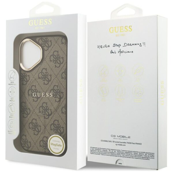 Husa originala Guess iPhone 17 Hardcase 4G Classic MagSafe, maro, GUHMP17SP4MSEGCW - imagine 6