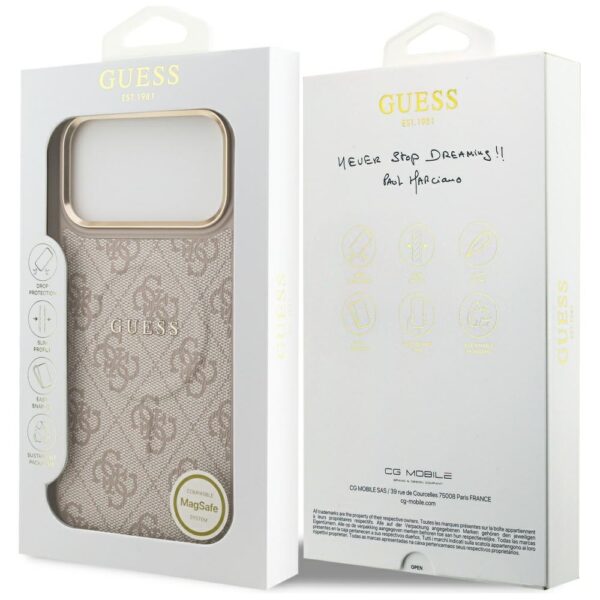 Husa originala Guess iPhone 17 Pro Hardcase 4G Classic MagSafe, roz, GUHMP17LP4MSEGCP - imagine 6