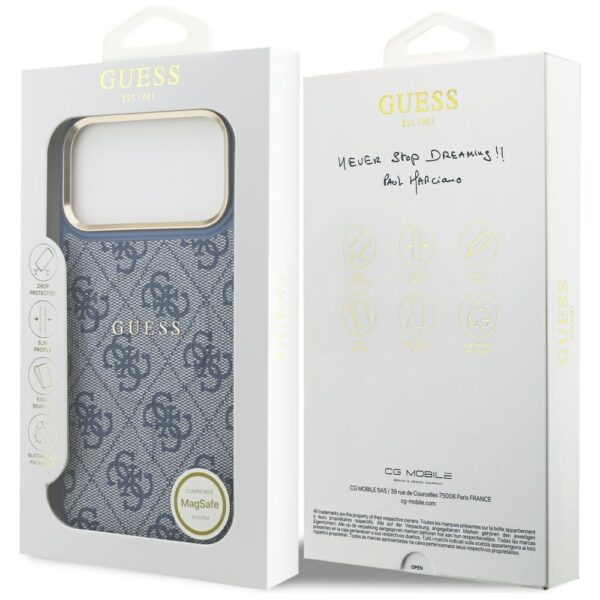 Husa originala Guess iPhone 17 Pro Hardcase 4G Classic MagSafe, albastru, GUHMP17LP4MSEGCB - imagine 7