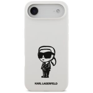 Husa Karl Lagerfeld iPhone 17 Air Silicone Sketch & Logo, Karl, alb, KLHMP17MSKIGROH