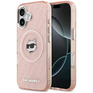 Husa iPhone 17 Karl Lagerfeld IML MagSafe, Choupette`s Head, roz, KLHMP17SHMKBCHOP