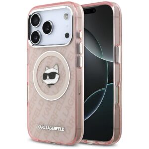 Husa iPhone 17 Pro Max Karl Lagerfeld IML MagSafe, Choupette`s Head, roz, KLHMP17XHMKBCHOP