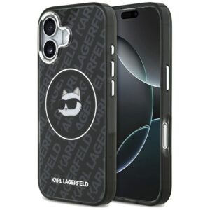 Husa iPhone 17 Karl Lagerfeld IML MagSafe, Choupette`s Head, negru, KLHMP17SHMKBCHOK
