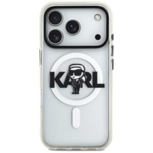 Husa iPhone 17 Pro Karl Lagerfeld IML MagSafe Sketch Logo, Karl, transparenta, KLHMP17LHGKIGKBT