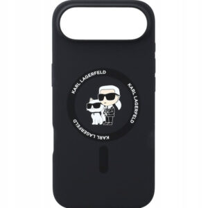 Husa Karl Lagerfeld iPhone 17 Air Silicone Ring MagSafe, Karl&Choupette, negru, KLHMP17MSCMKCRHK