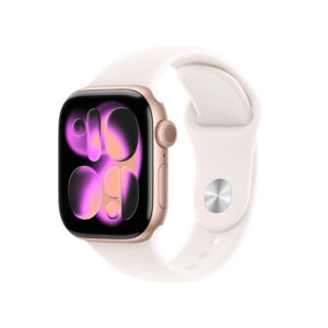 Apple Watch 11 GPS, Carcasa Rose Gold Aluminium 42mm, Light Blush Sport Band - S/M