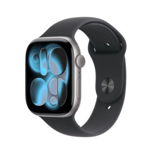 Apple Watch 11 GPS, Carcasa Space Grey Aluminium 46mm, Black Sport Band - M/L