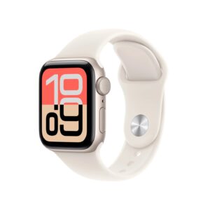 Apple Watch SE (2025), GPS, Carcasa Starlight Aluminium 40mm, Starlight Sport Band - M/L