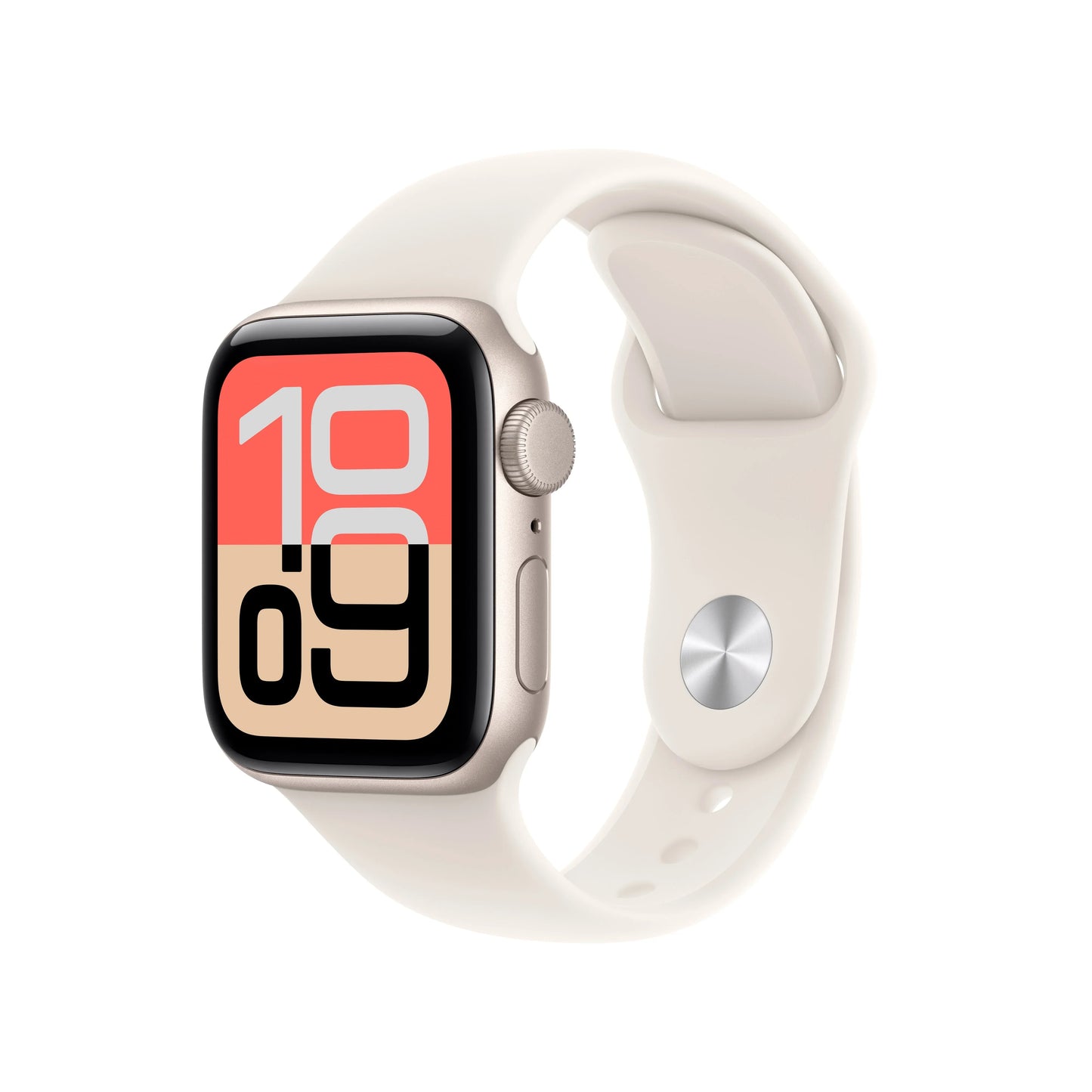 Apple Watch SE (2025), GPS, Carcasa Starlight Aluminium 40mm, Starlight Sport Band - M/L