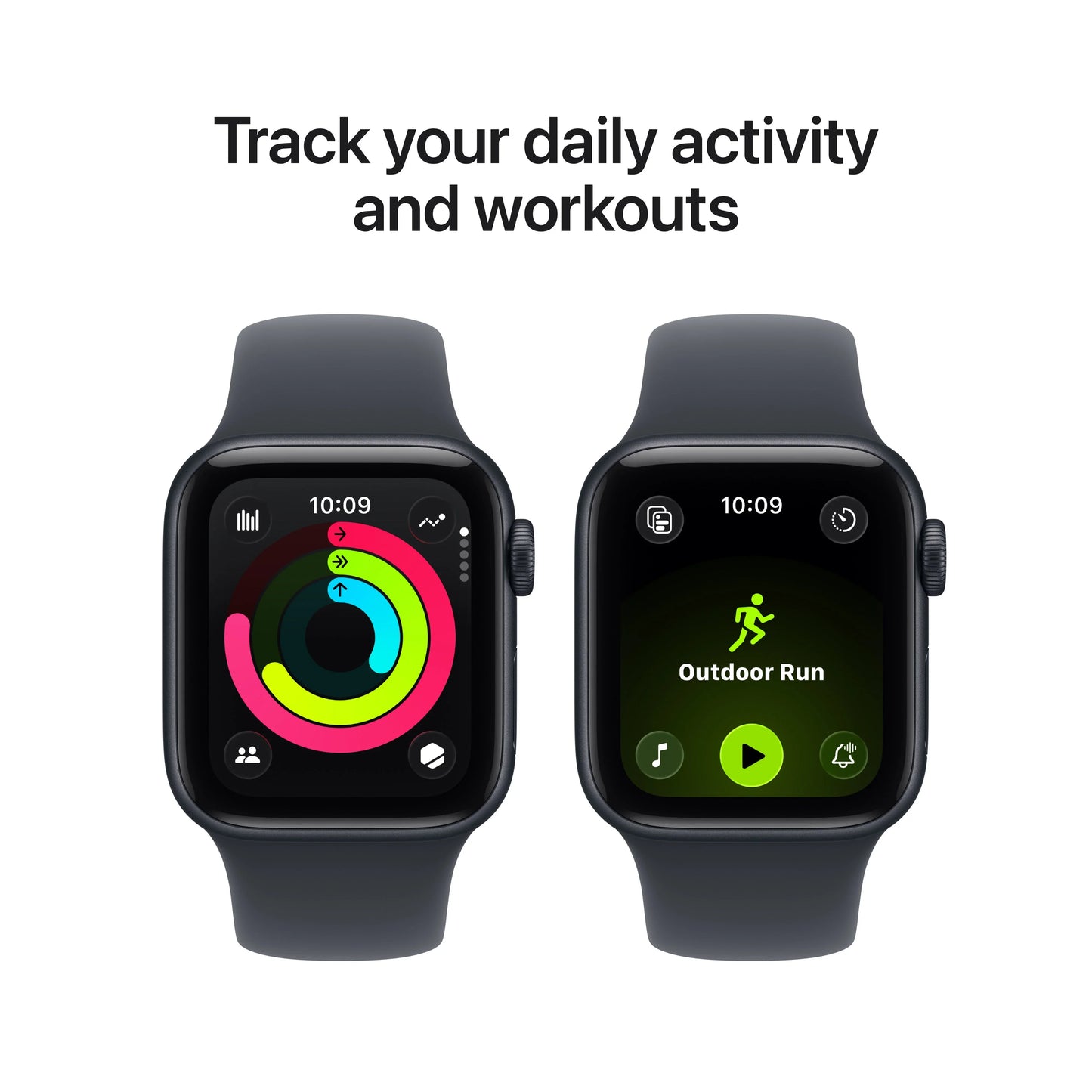 Apple Watch SE 3 (2025), GPS + CELLULAR, Carcasa Midnight Aluminium 44mm, Midnight Sport Band – M/L - imagine 4